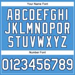 Personalized Powder Blue White-Navy Performance T-Shirt Team Custom Name and Number