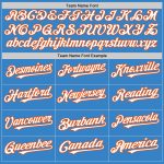 Personalized Powder Blue White-Orange Authentic Sleeveless Baseball Jersey Team Custom Name and Number