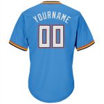 Personalized Powder Blue White-Orange Authentic Throwback Rib-Knit Baseball Jersey Shirt Team Custom Name and Number