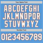 Personalized Powder Blue White-Orange Performance Vapor Golf Polo Shirt Team Custom Name and Number