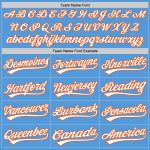 Personalized Powder Blue White-Orange Performance Vapor Golf Polo Shirt Team Custom Name and Number