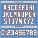 Personalized Powder Blue White-Orange Two-Button Unisex Softball Jersey Team Custom Name and Number