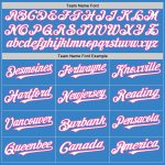 Personalized Powder Blue White-Pink Authentic Sleeveless Baseball Jersey Team Custom Name and Number