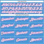 Personalized Powder Blue White-Pink Performance T-Shirt Team Custom Name and Number