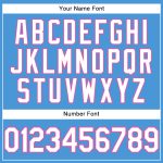 Personalized Powder Blue White-Pink Performance T-Shirt Team Custom Name and Number