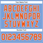 Personalized Powder Blue White Pinstripe Orange Authentic Baseball Jersey Team Custom Name and Number