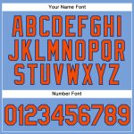 Personalized Powder Blue White Pinstripe Orange-Royal Authentic Baseball Jersey Team Custom Name and Number