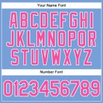 Personalized Powder Blue White Pinstripe Pink Authentic Baseball Jersey Team Custom Name and Number