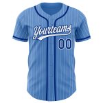 Personalized Powder Blue White Pinstripe Royal Authentic Baseball Jersey Team Custom Name and Number