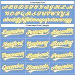 Personalized Powder Blue White Pinstripe Yellow Authentic Baseball Jersey Team Custom Name and Number