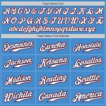 Personalized Powder Blue White-Red Authentic American Flag Fashion Baseball Jersey Team Custom Name and Number