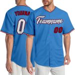 Personalized Powder Blue White-Red Authentic Baseball Jersey