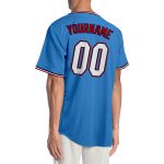 Personalized Powder Blue White-Red Authentic Baseball Jersey