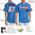 Personalized Powder Blue White-Red Authentic Baseball Jersey