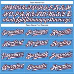 Personalized Powder Blue White-Red Authentic Baseball Jersey Team Custom Name and Number