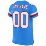 Personalized Powder Blue White-Red Mesh Authentic Football Jersey