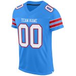 Personalized Powder Blue White-Red Mesh Authentic Football Jersey Team Custom Name and Number