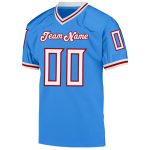 Personalized Powder Blue White-Red Mesh Authentic Throwback Football Jersey Team Custom Name and Number