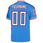 Personalized Powder Blue White-Red Mesh Authentic Throwback Football Jersey Team Custom Name and Number