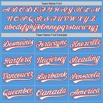 Personalized Powder Blue White-Red Performance Vapor Golf Polo Shirt Team Custom Name and Number