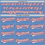 Personalized Powder Blue White-Red Two-Button Unisex Softball Jersey Team Custom Name and Number