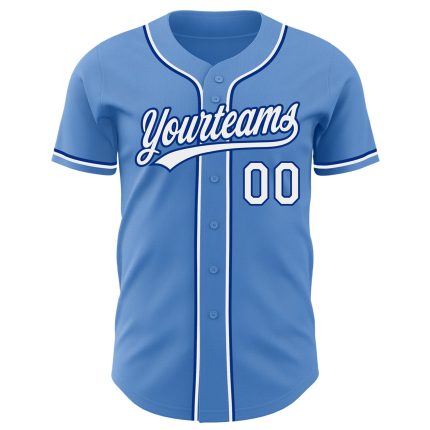 Personalized Powder Blue White-Royal Authentic Baseball Jersey Team Custom Name and Number
