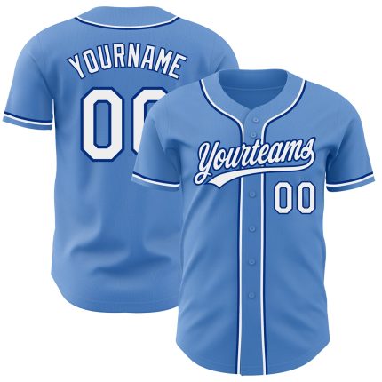 Personalized Powder Blue White-Royal Authentic Baseball Jersey Team Custom Name and Number