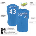 Personalized Powder Blue White-Royal Authentic Sleeveless Baseball Jersey Team Custom Name and Number