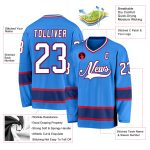 Personalized Powder Blue White-Royal Hockey Jersey