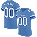 Personalized Powder Blue White-Royal Mesh Authentic Football Jersey