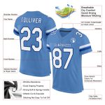 Personalized Powder Blue White-Royal Mesh Authentic Football Jersey