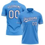 Personalized Powder Blue White-Royal Performance Vapor Golf Polo Shirt Team Custom Name and Number
