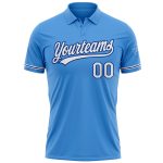 Personalized Powder Blue White-Royal Performance Vapor Golf Polo Shirt Team Custom Name and Number