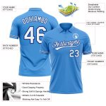 Personalized Powder Blue White-Royal Performance Vapor Golf Polo Shirt Team Custom Name and Number
