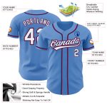 Personalized Powder Blue White Royal-Red Authentic Baseball Jersey Team Custom Name and Number