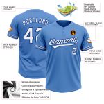 Personalized Powder Blue White-Royal Two-Button Unisex Softball Jersey Team Custom Name and Number