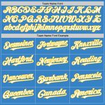Personalized Powder Blue White-Yellow Authentic Sleeveless Baseball Jersey Team Custom Name and Number