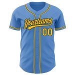 Personalized Powder Blue Yellow-Black Authentic Baseball Jersey Team Custom Name and Number