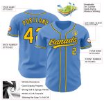 Personalized Powder Blue Yellow-Black Authentic Baseball Jersey Team Custom Name and Number