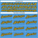 Personalized Powder Blue Yellow-Black Performance T-Shirt Team Custom Name and Number