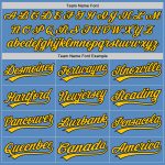 Personalized Powder Blue Yellow-Black Two-Button Unisex Softball Jersey Team Custom Name and Number