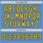 Personalized Powder Blue Yellow-Black Two-Button Unisex Softball Jersey Team Custom Name and Number