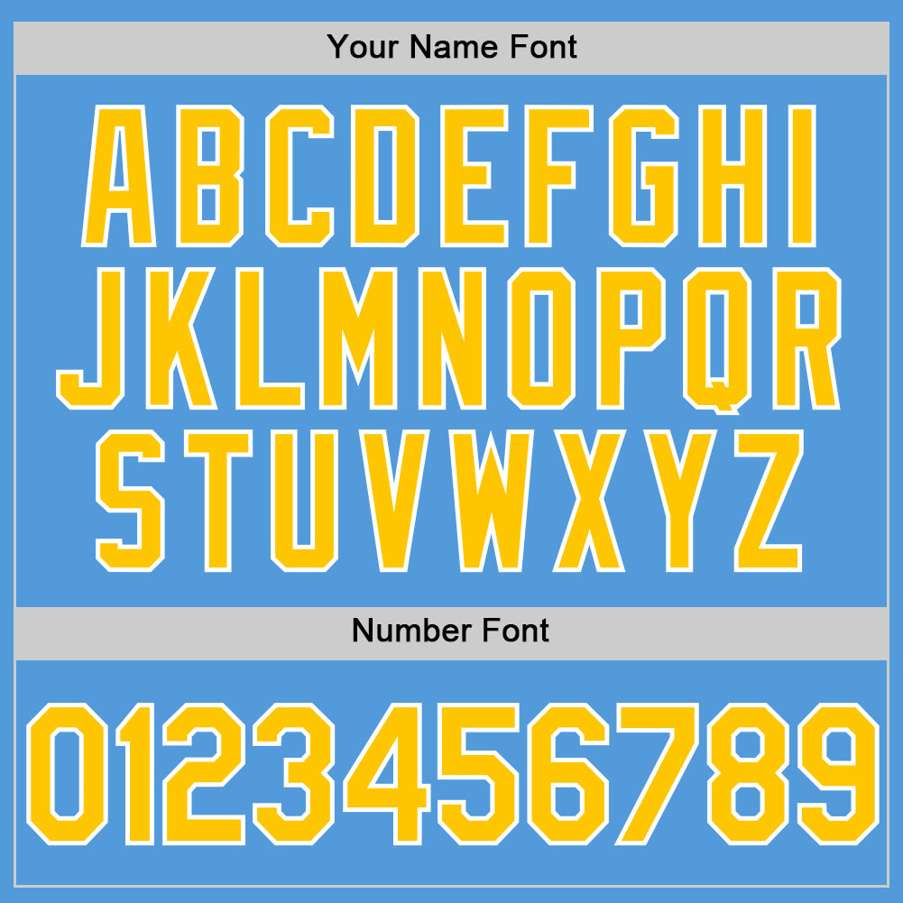 Personalized Powder Blue Yellow-White Performance Vapor Golf Polo Shirt Team Custom Name and Number Personalized Powder Blue Yellow-White Performance Vapor Golf Polo Shirt Team Custom Name and Number - Image 5
