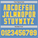 Personalized Powder Blue Yellow-White Two-Button Unisex Softball Jersey Team Custom Name and Number