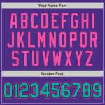 Personalized Purple Aqua Black-Pink Bomber Full-Snap Varsity Letterman Two Tone Jacket Team Custom Name and Number