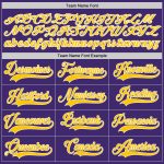 Personalized Purple Aqua-Gold Authentic Baseball Jersey Team Custom Name and Number