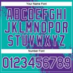 Personalized Purple Aqua-White 3D Pattern Design Abstract Brush Stroke Performance T-Shirt Team Custom Name and Number