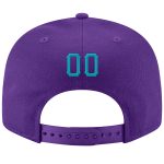Personalized Purple Aqua-White Stitched Adjustable Snapback Hat Team Custom Name and Number