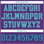 Personalized Purple Aqua-White Stitched Adjustable Snapback Hat Team Custom Name and Number