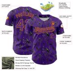 Personalized Purple Bay Orange 3D Pattern Halloween Authentic Baseball Jersey Team Custom Name and Number